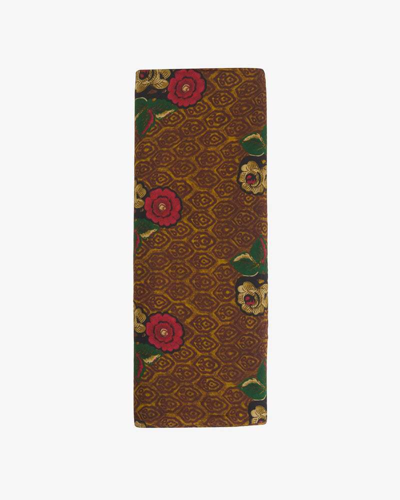 Malai Cotton Silk Floral Printed Fabric – Brown