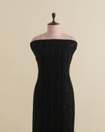 Black Micro Velvet Cut-Dana & Sequin Embroidery Fabric