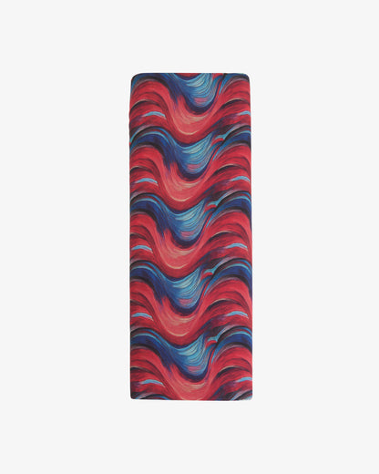 Malai Cotton Silk Geometric Printed Fabric – Blue/Red