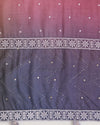 Muga Silk Lucknowi Buti Dupatta with Badla Pallu in Brown, Grey, Purple & Mauve