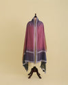 Muga Silk Lucknowi Buti Dupatta with Badla Pallu in Brown, Grey, Purple & Mauve