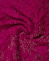 Magenta/Blue Cotton Silk Ikat Handloom Woven Fabric