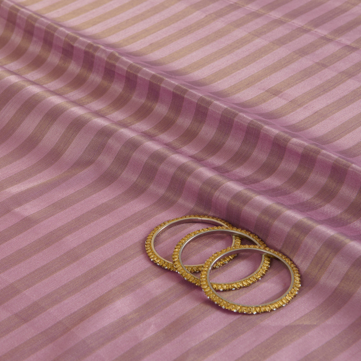 Purple Gold Muga Tissue Handloom Fabric