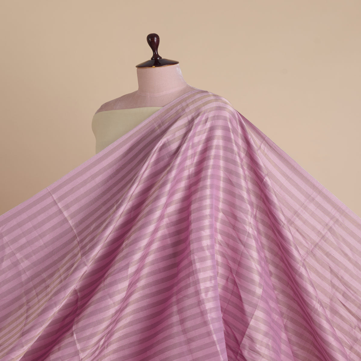 Purple Gold Muga Tissue Handloom Fabric