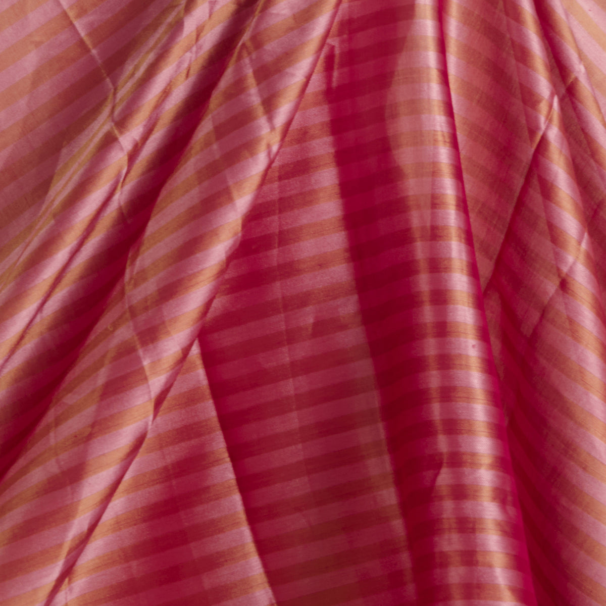 Pink Red Muga Tissue Handloom Fabric
