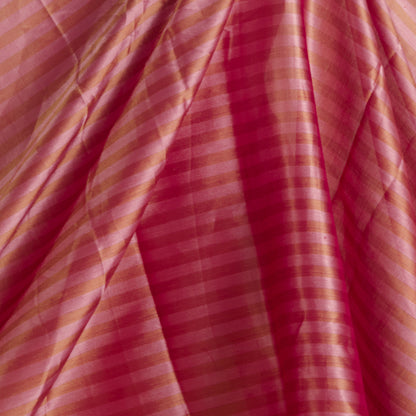 Pink Red Muga Tissue Handloom Fabric