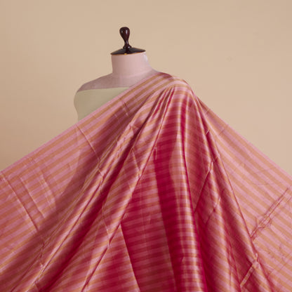 Pink Red Muga Tissue Handloom Fabric