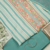 Aqua Blue Muslin Printed Suit with Chiffon Printed Dupatta