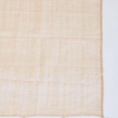 Beige Muga Silk Suit with Thread Buti & Woven Dupatta