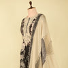 Black Muslin Printed Suit with Embroidered Dupatta