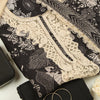 Black Muslin Printed Suit with Embroidered Dupatta