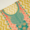 Beige and Green Muslin Printed Suit with Printed Dupatta