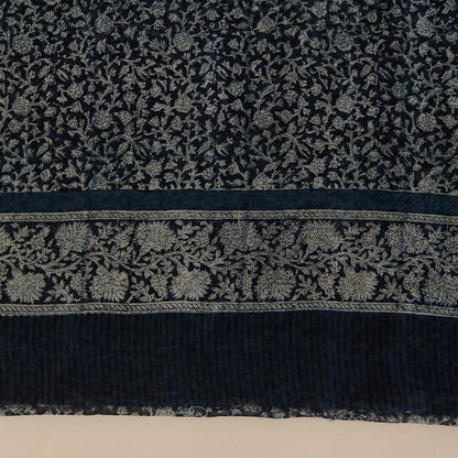 Indigo Blue Maheshwari Printed Kurta with Dupatta