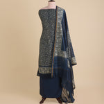 Indigo Blue Maheshwari Printed Kurta with Dupatta