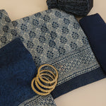 Indigo Blue Maheshwari Printed Kurta with Dupatta