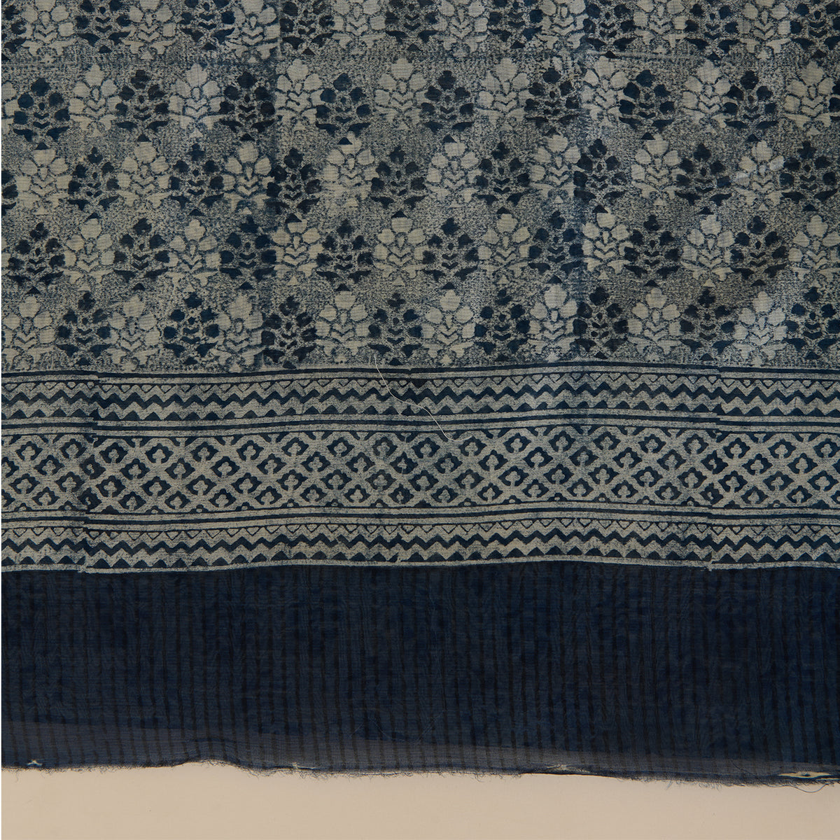 Indigo Blue Maheshwari Printed Kurta with Dupatta