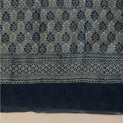 Indigo Blue Maheshwari Printed Kurta with Dupatta