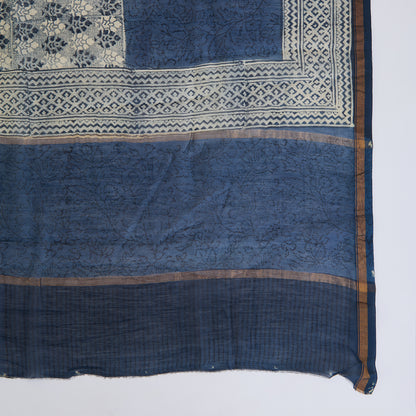 Indigo Blue Maheshwari Printed Kurta with Dupatta