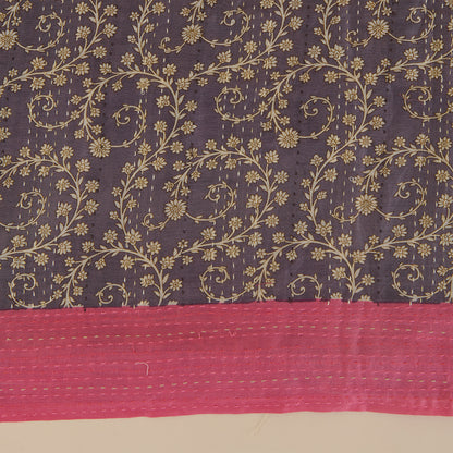 Lilac Matt Maheshwari Printed Kurta with Katha Stitch Embroidered Daman