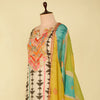 Light Beige Muslin Printed Suit with Cut-Dana Embroidery and Organza Dupatta