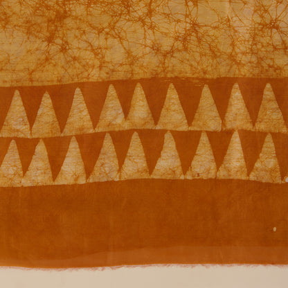 Mustard Maheshwari Batik Printed Kurta with Dupatta