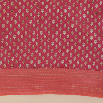 Pink Maheshwari Printed Kurta with Katha Stitch Embroidered Daman