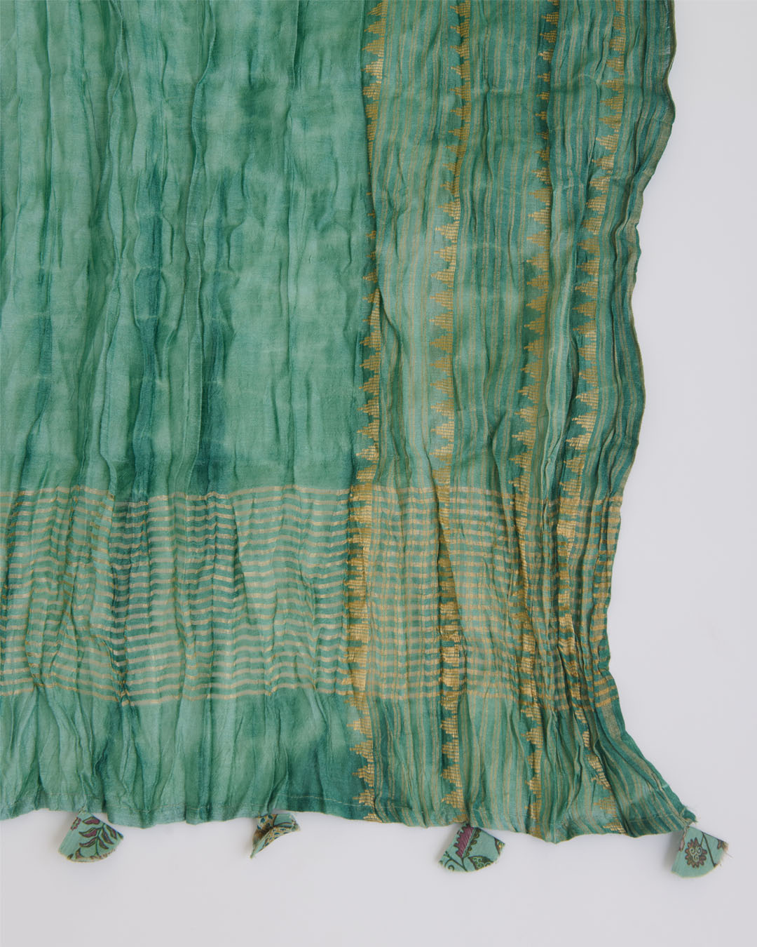 Munga Tussar Digital Printed Kurta Suit Piece Sea Green