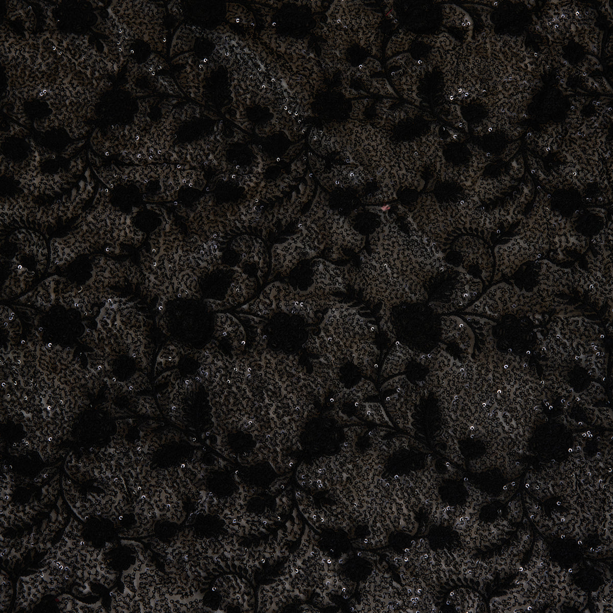 Black Net Resham Sequin Embroidered Jaal