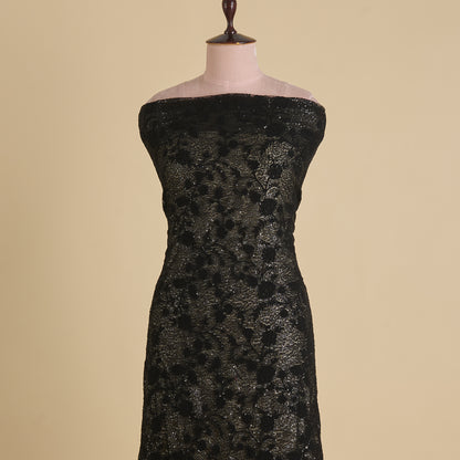 Black Net Resham Sequin Embroidered Jaal
