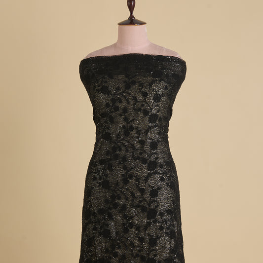 Black Net Resham Sequin Embroidered Jaal