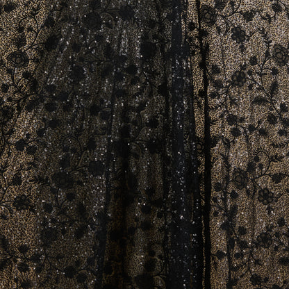 Black Net Resham Sequin Embroidered Jaal