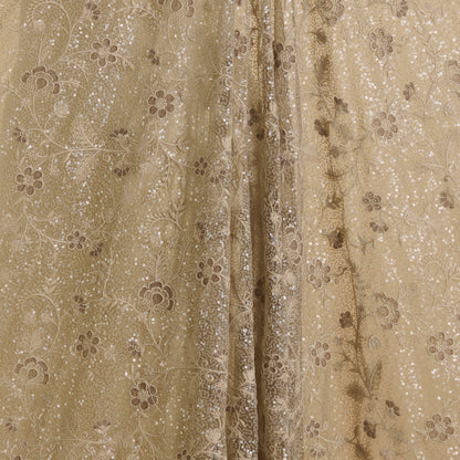 Grey Net Resham Sequin Embroidered Jaal