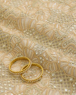 Gold Net Mirror Sequins Cut Work Embroidery Fabric