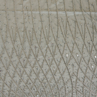 Peacock Green Net Cutdana Sequin Daman Work Fabric