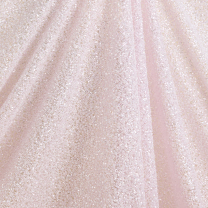 Pink Net Cut Work Sequin Cutdana Pearl Embroidery Jaal Fabric
