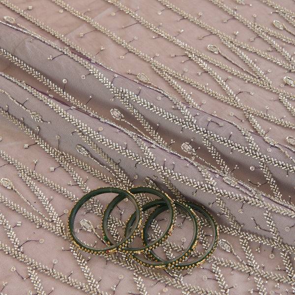 Wine Net Cutdana Sequin Daman Work Fabric