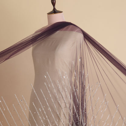 Wine Net Cutdana Sequin Daman Work Fabric