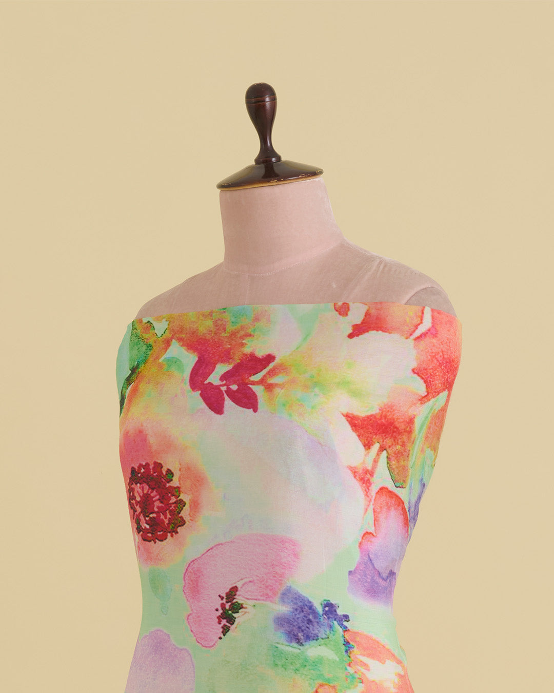 Multicolor Nokia Silk Digital Printed Fabric