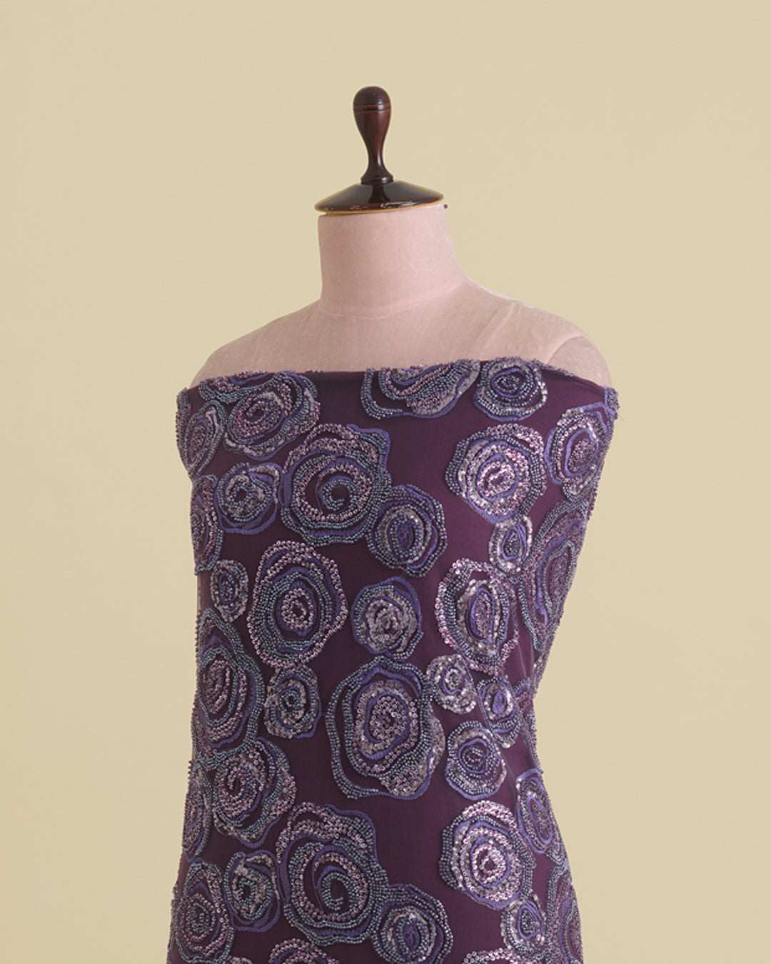 Purple Net Fabric with Sequins & Cut-Dana Jaal