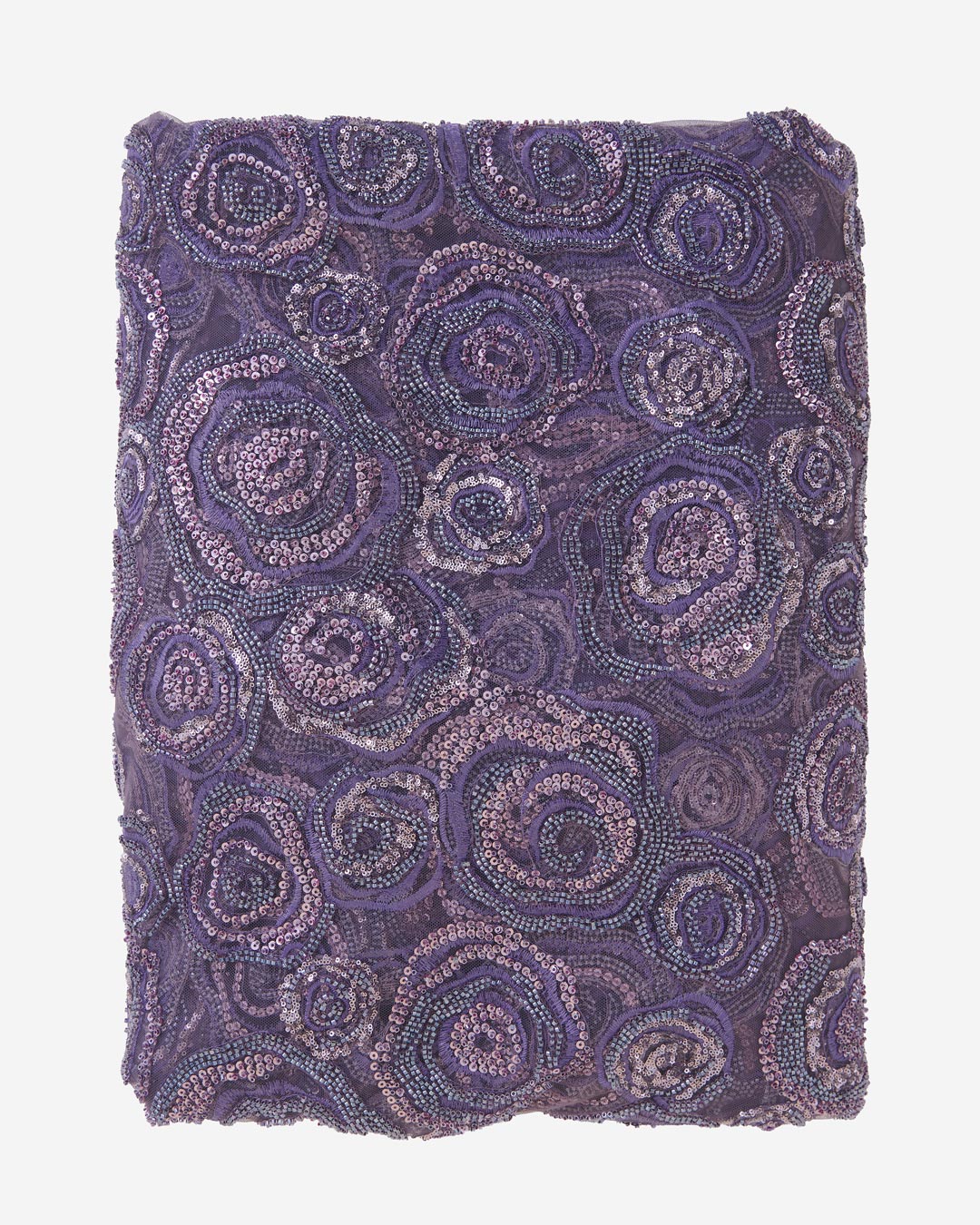 Purple Net Fabric with Sequins & Cut-Dana Jaal