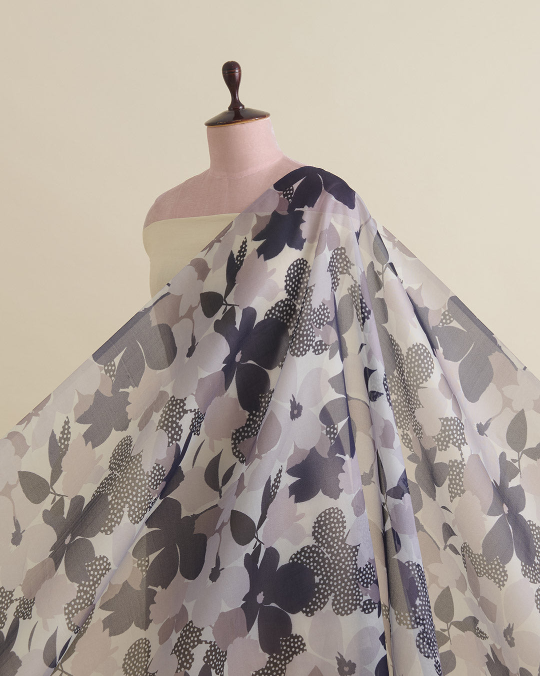 Lilac Organza Floral Printed