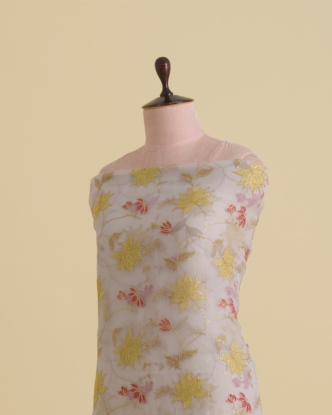 Organza Multi Resham Jaal Embroidery Fabric with Sequins – Lavender