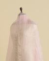 Baby Pink Organza Dupatta with Water Gold Stripes & Badla Work
