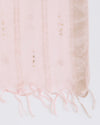Baby Pink Organza Dupatta with Water Gold Stripes & Badla Work