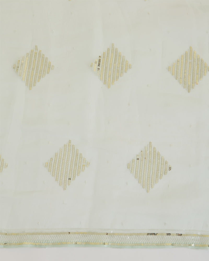 Mint Organza Dupatta with Resham & Gold Sequin Embroidery