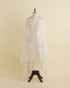 Off-White Organza Lucknowi Lehriya Badla Dupatta