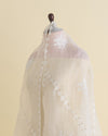 Off-White Organza Lucknowi Lehriya Badla Dupatta