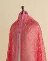 Red Organza Dupatta with Resham, Water Sequin & Geometric Embroidery