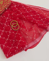 Red Organza Dupatta with Resham, Water Sequin & Geometric Embroidery