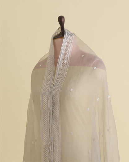 Organza Dupatta with Resham & Water Sequin Buta Embroidery Mouse